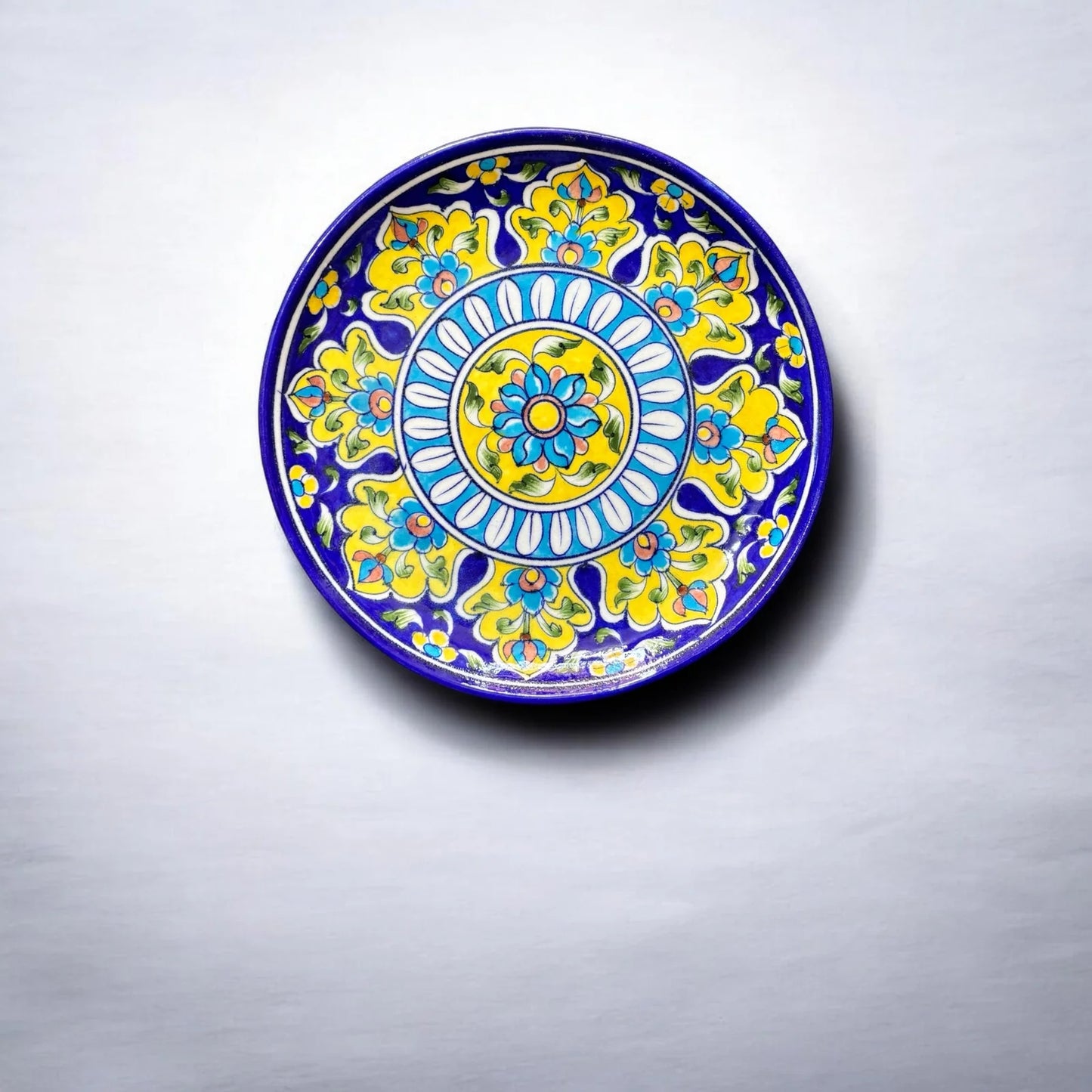 Blue Pottery Plate - 6 Inch