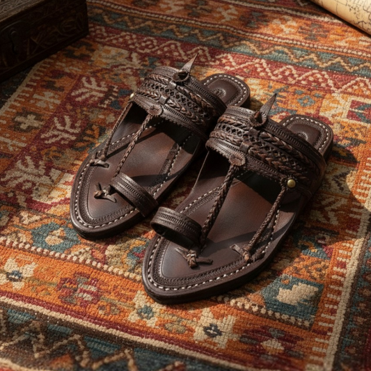 The Double Dark  | Leather Kolhapuri Chappal
