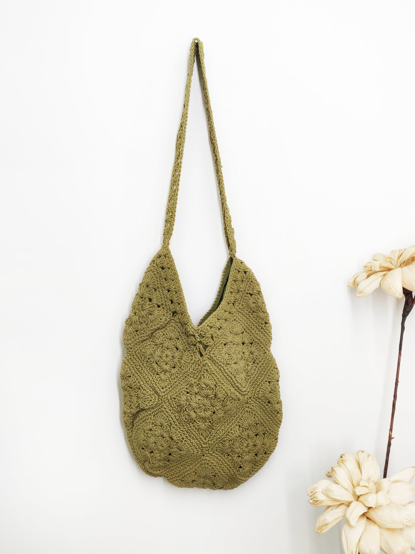 handcrafted crochet shoulder bag