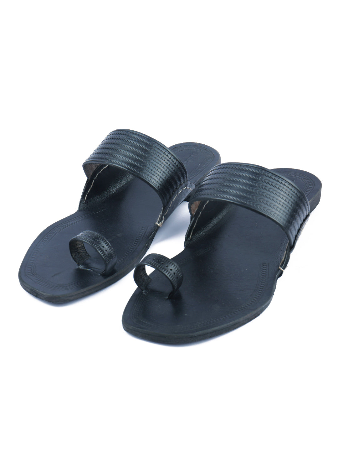 Black Kolhapuri Chappal for Men