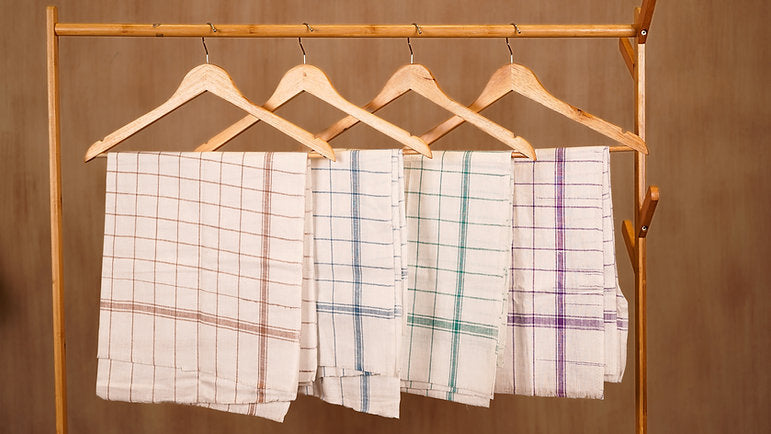 Khadi Towels – Premium Soft Cotton Towels for Everyday Use - Checks