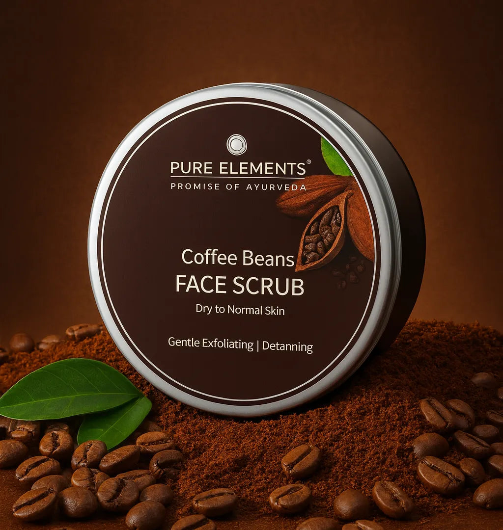 Pure Elements Coffee Beans Face Scrub, coffee exfoliating scrub by NIIRA