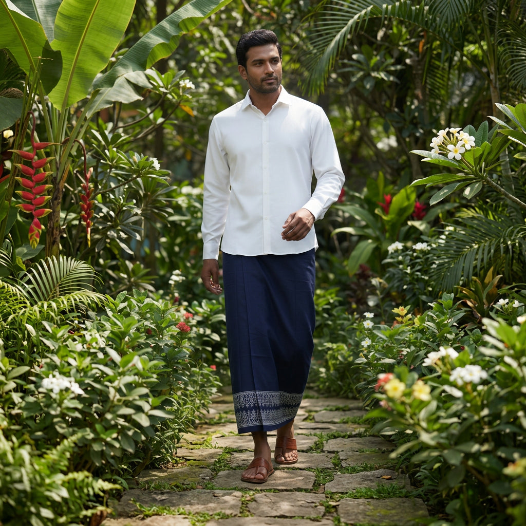 Kora Khaadi Dhoti Majestic - Lungi | Veshti | Pancha Wrap
