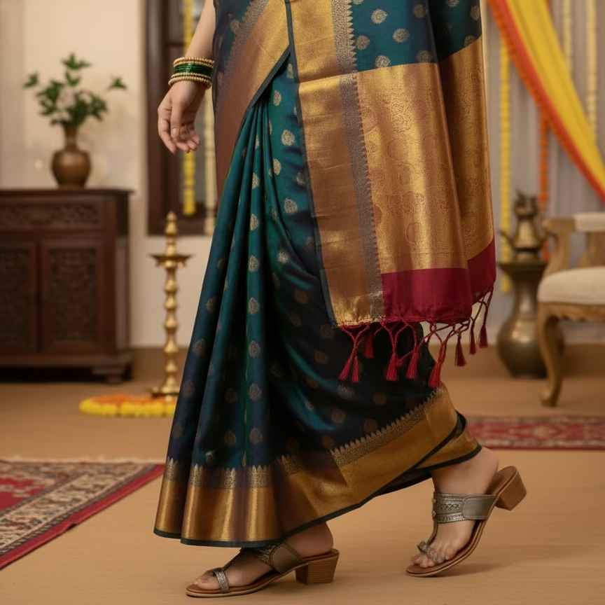 Two-Tone Kolhapuri Block Heels | Women | Wedding Edition