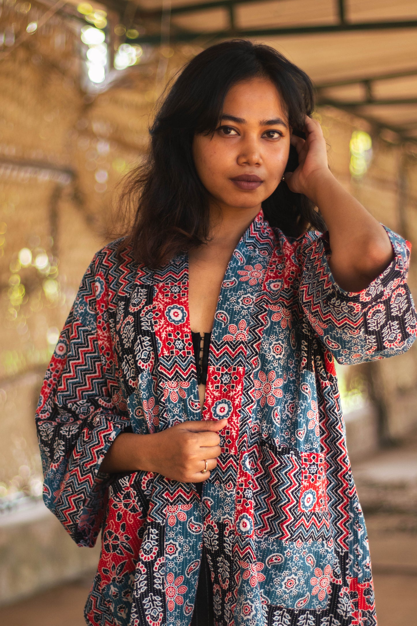 Raahi Shrug - Patch Work, Kantha stitching - Unisex