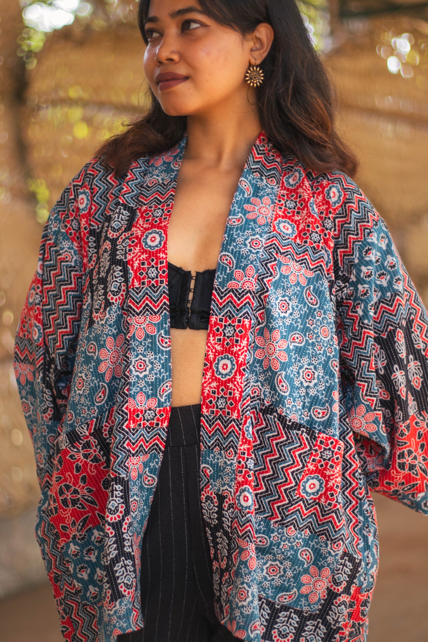 Raahi Shrug - Patch Work, Kantha stitching - Unisex