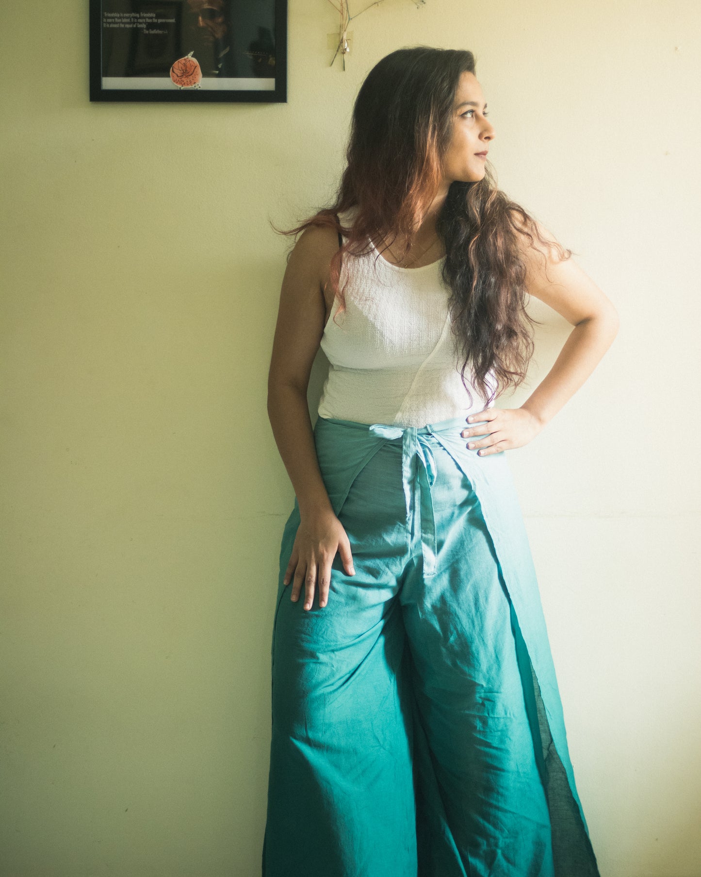 Khwabeeda Wrap around Pants - Ombre Print (Teal)