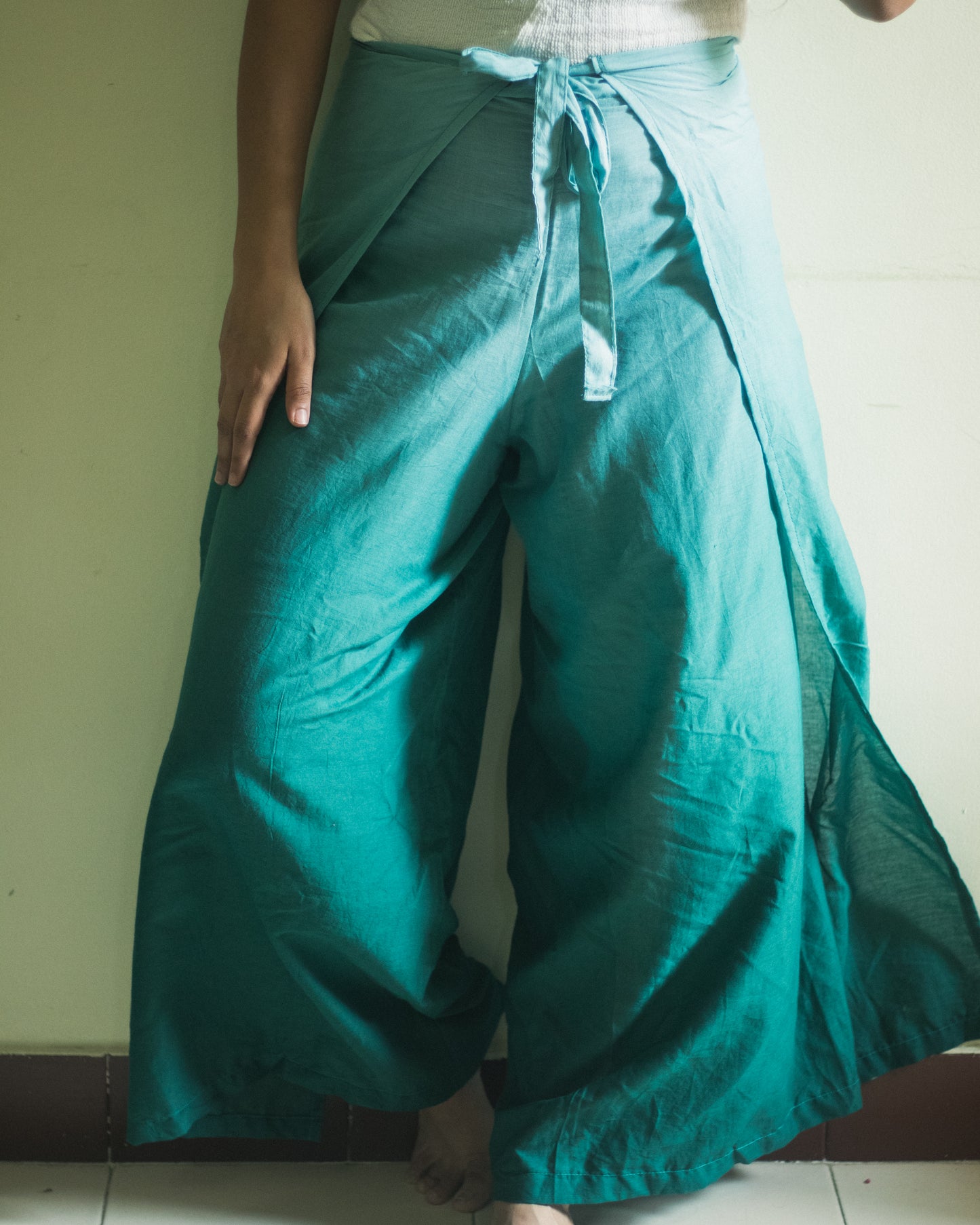 Khwabeeda Wrap around Pants - Ombre Print (Teal)