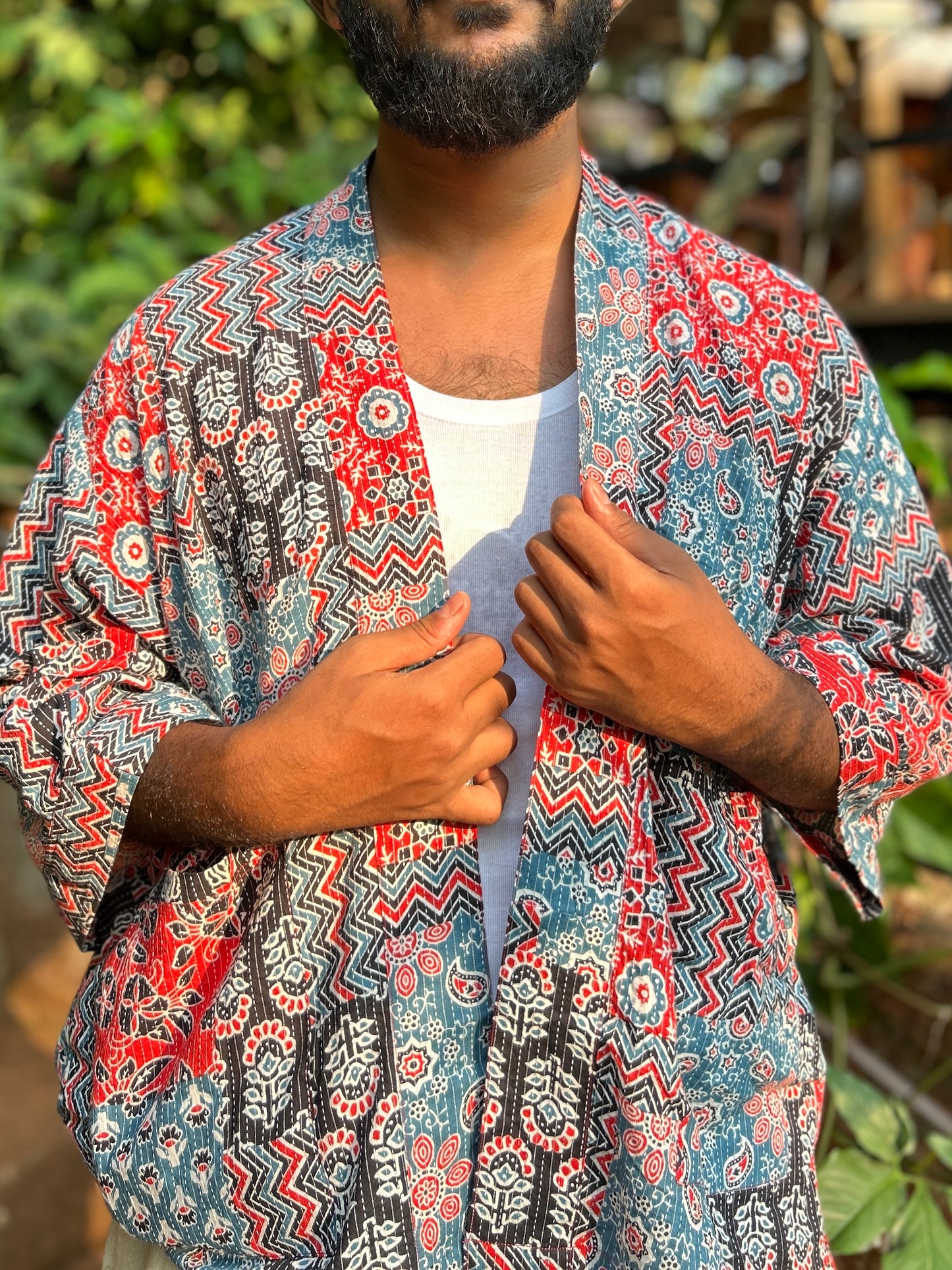 Raahi Shrug - Patch Work, Kantha stitching - Unisex