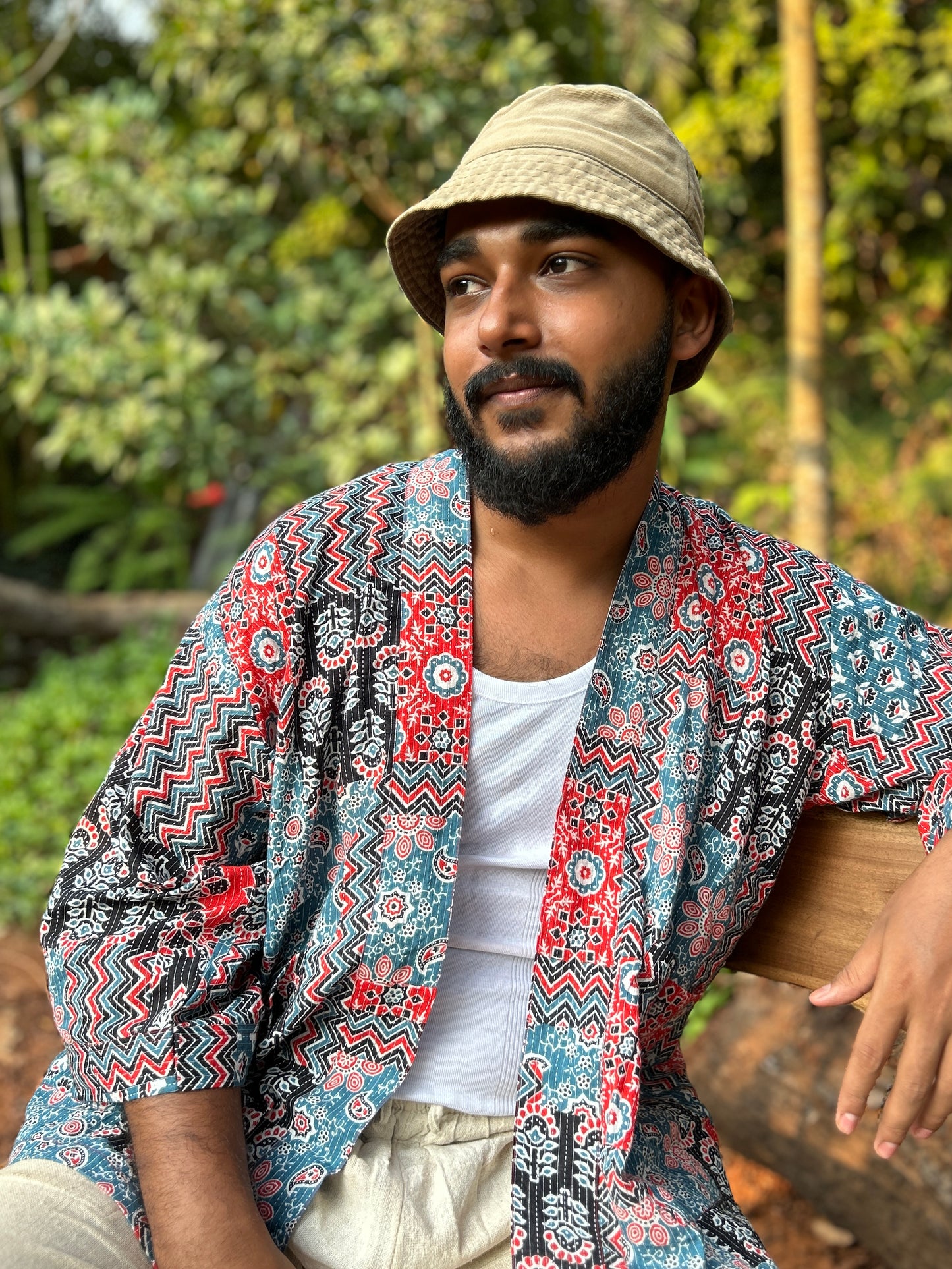 Raahi Shrug - Patch Work, Kantha stitching - Unisex