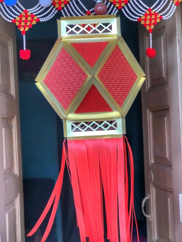 Traditional Fabric Diwali Lantern ( Kandil )