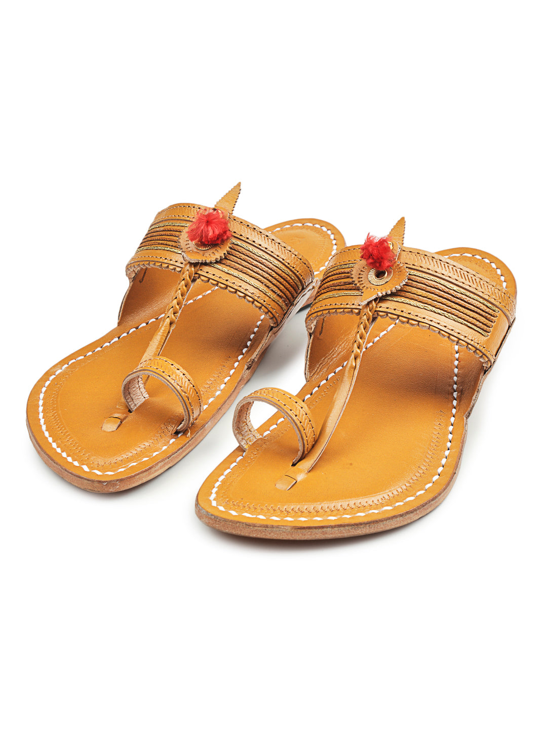 Korakari Jari Braids Kolhapuri Chappal for Men