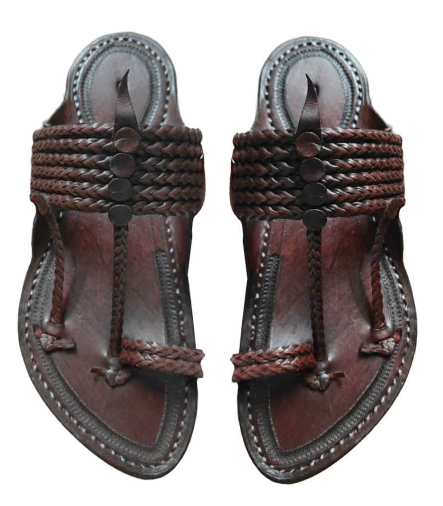 The String Dark Double Kolhapuri Chappal