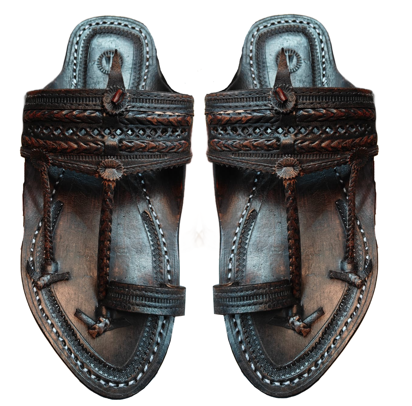 The Dark Double Kolhapuri Chappal
