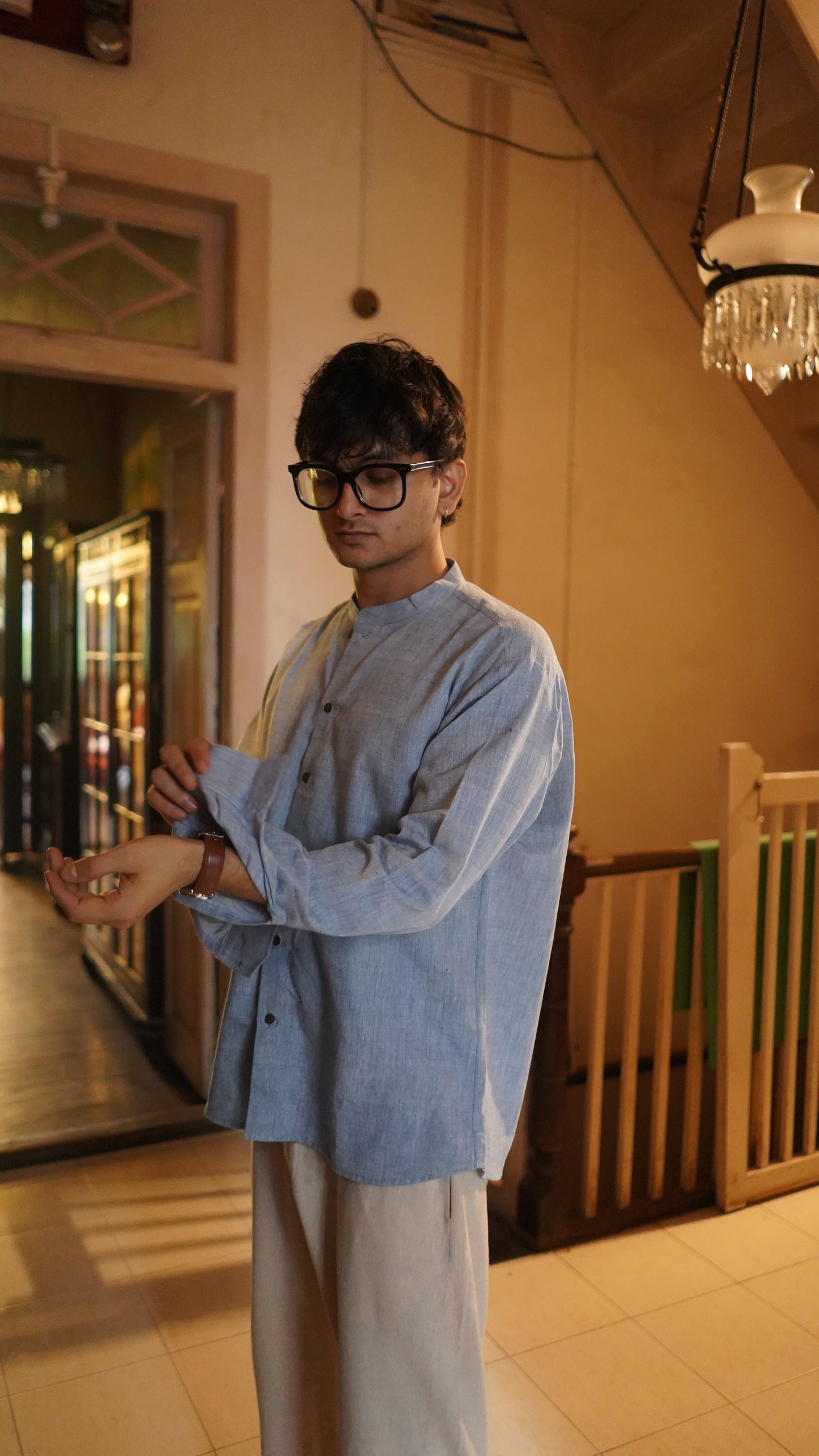 Men’s Pure Khadi Cotton Long Sleeve Shirt: Classic, Breathable & Ethically Made