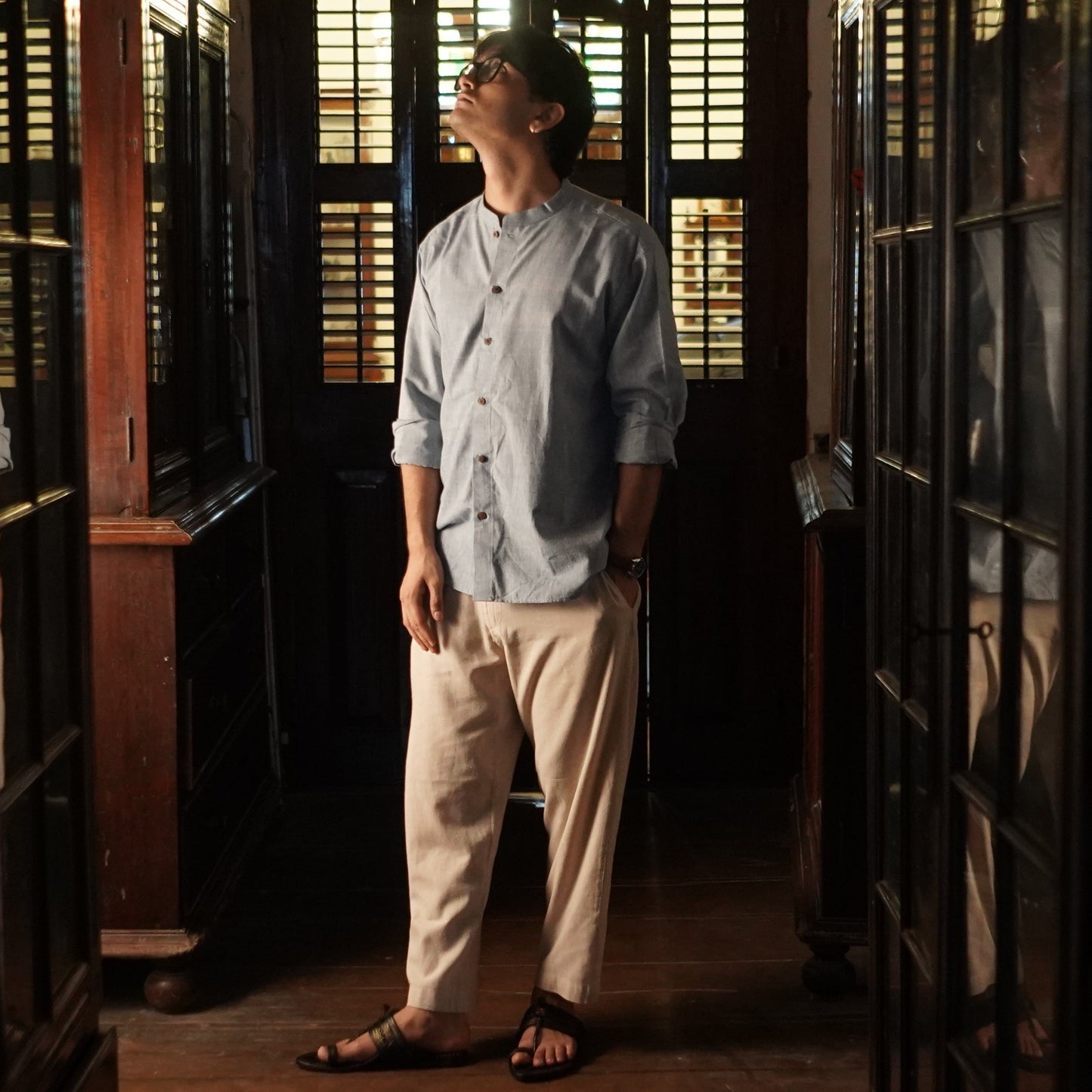 Men’s Pure Khadi Cotton Long Sleeve Shirt: Classic, Breathable & Ethically Made