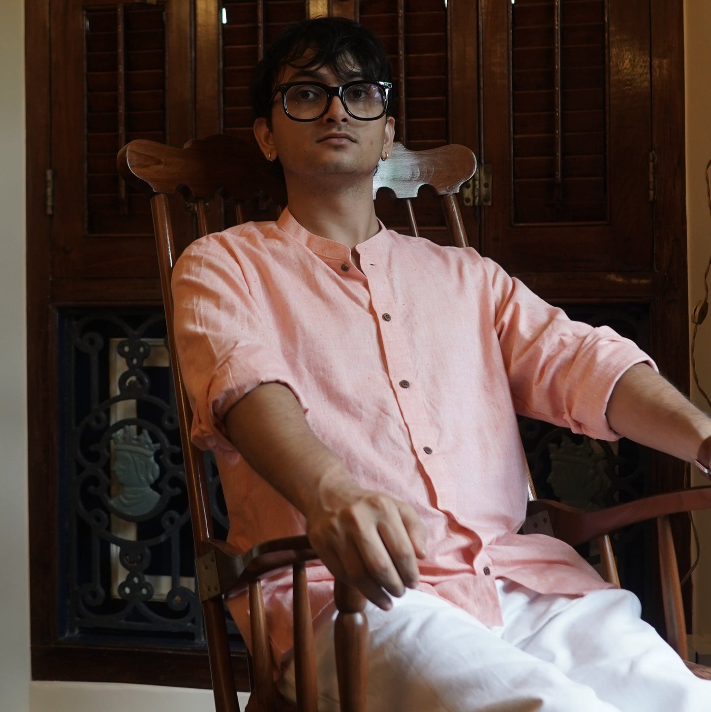 Men’s Pure Khadi Cotton Long Sleeve Shirt: Classic, Breathable & Ethically Made