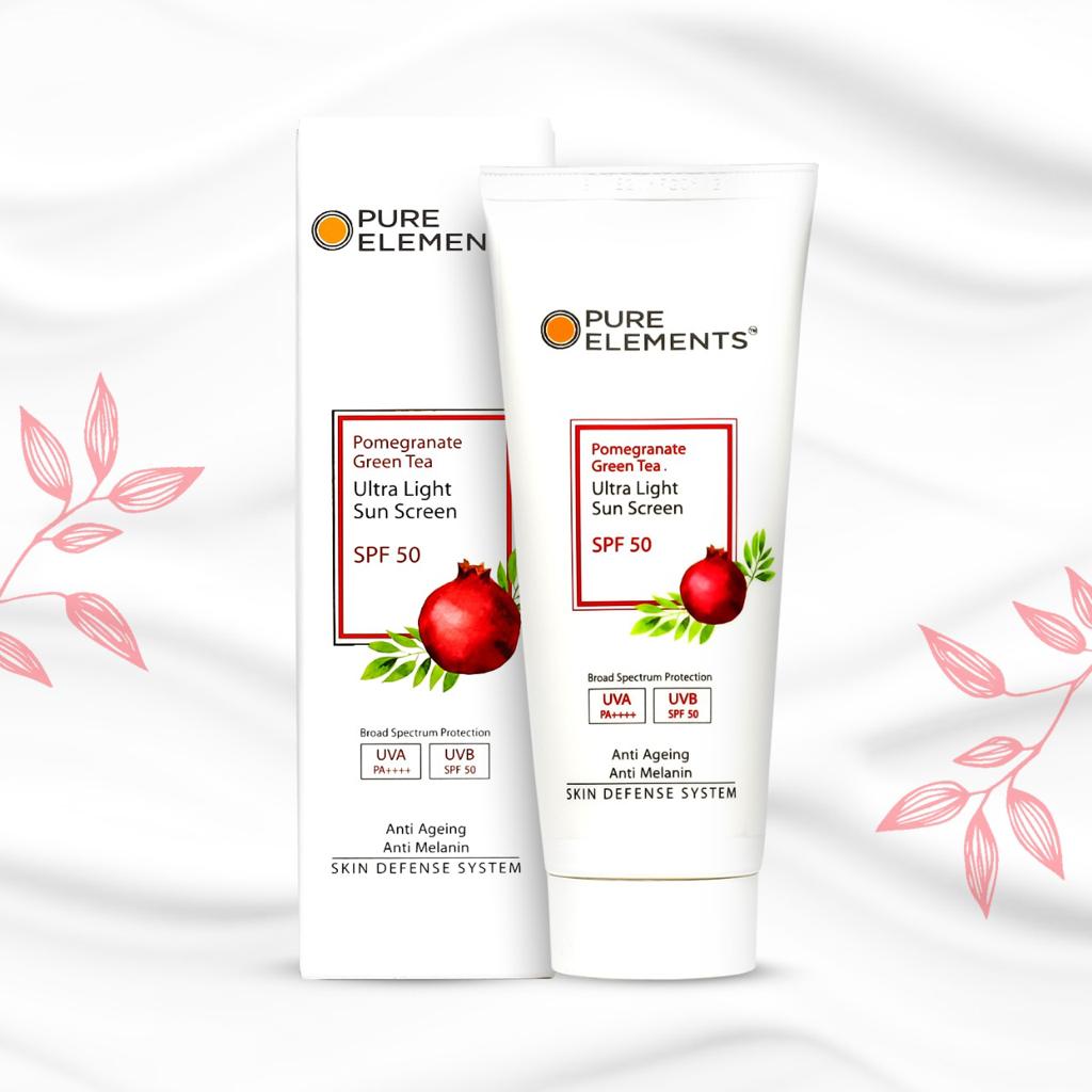 Pure Elements Pomegranate Green Tea Sunscreen SPF 50 by NIIRA, natural non-greasy sun protection