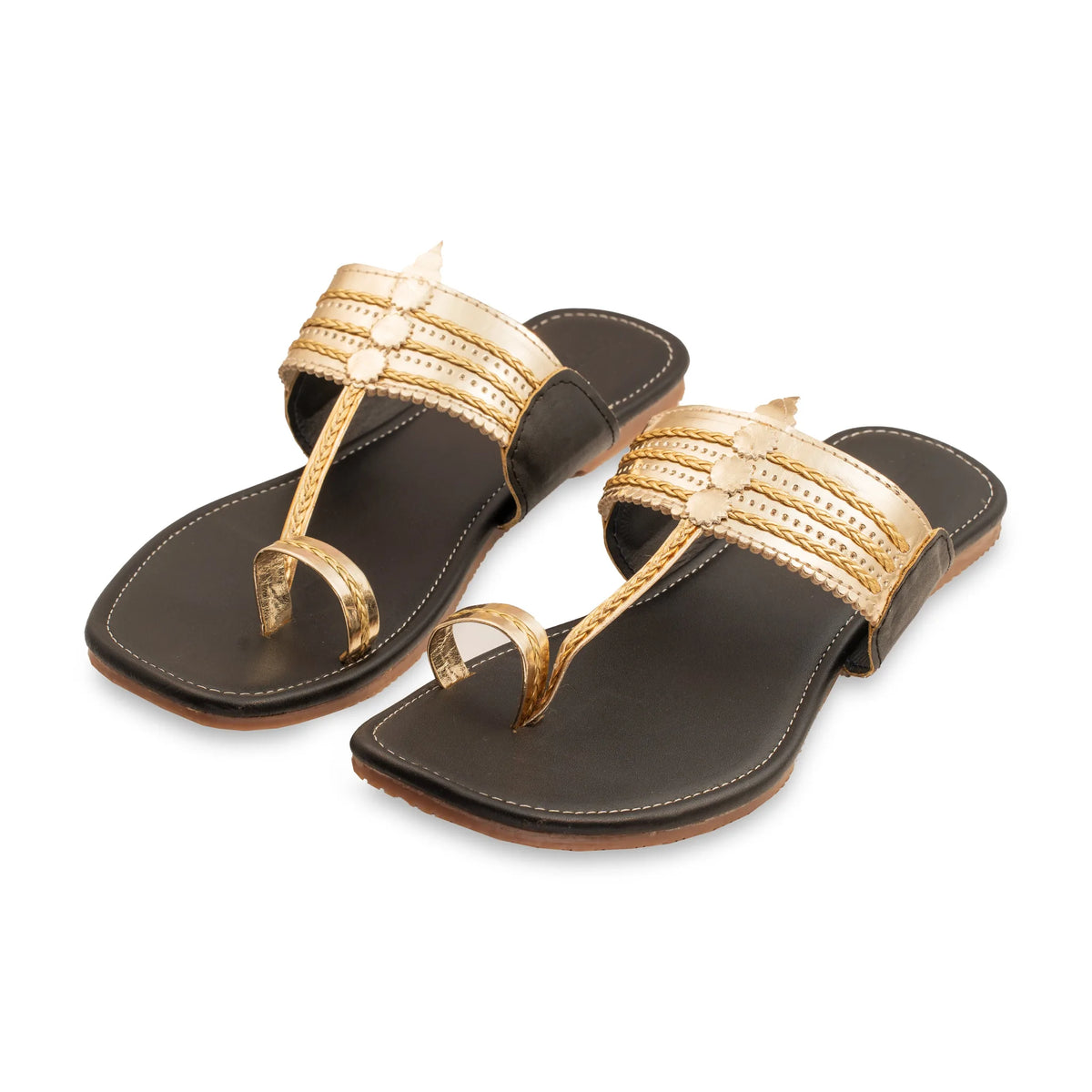 Korakari Golden Glow Walkers Kolhapuri Chappal for Women