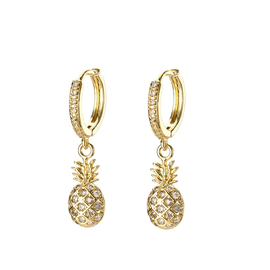 Baari - Pineapple Gold Plated Minimal Earrings