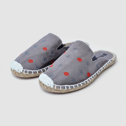 Jet Black Palm Tree Espadrille