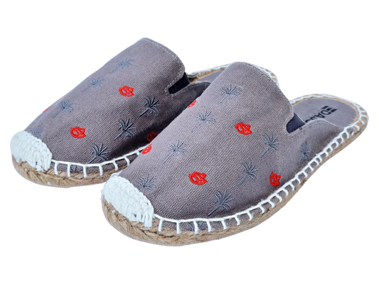 Jet Black Palm Tree Espadrille