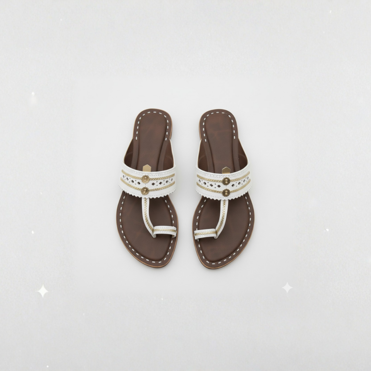 Women Kolhapuri | Soles Super Soft Kols by NIIRA| Stylish & Comfortable | Handmade by Local Artisans - White