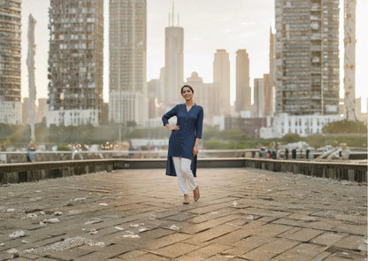Women's Handwoven Khaadi Cotton Long Sleeve Shirt: Soft, Sustainable & Graceful