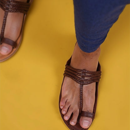 The Pointed Dark | Men | Leather Kolhapuri Chappal