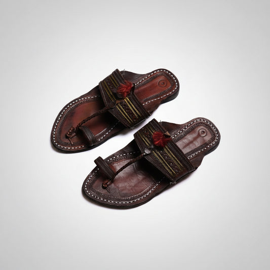 Royal Kolhapuri Chappal - Dark