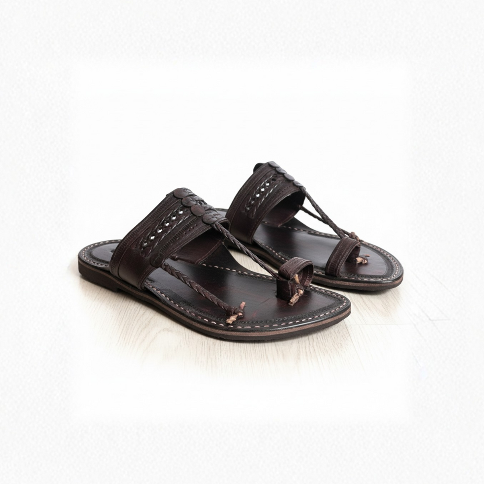 The Double Dark  | Leather Kolhapuri Chappal