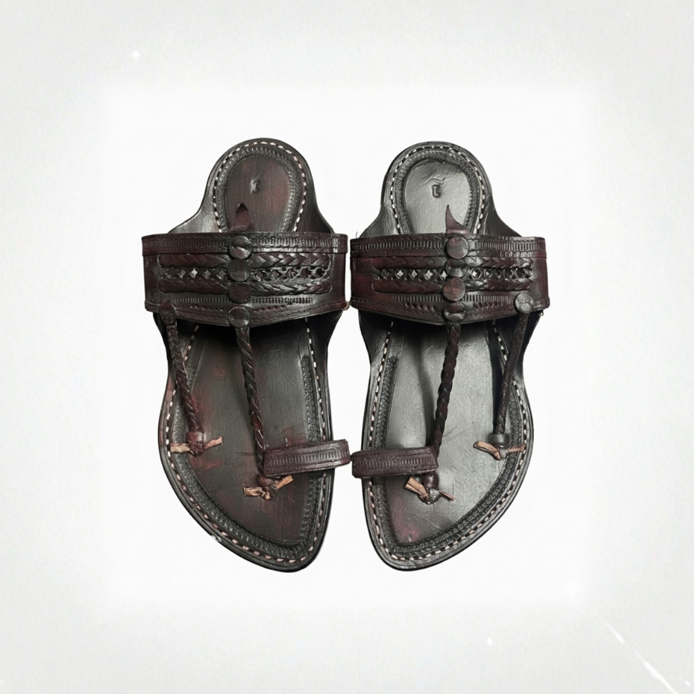 The Double Dark  | Leather Kolhapuri Chappal