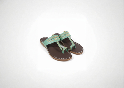 Women Kolhapuri | Soles Super Soft Kols by NIIRA| Stylish & Comfortable | Handmade by Local Artisans - Green