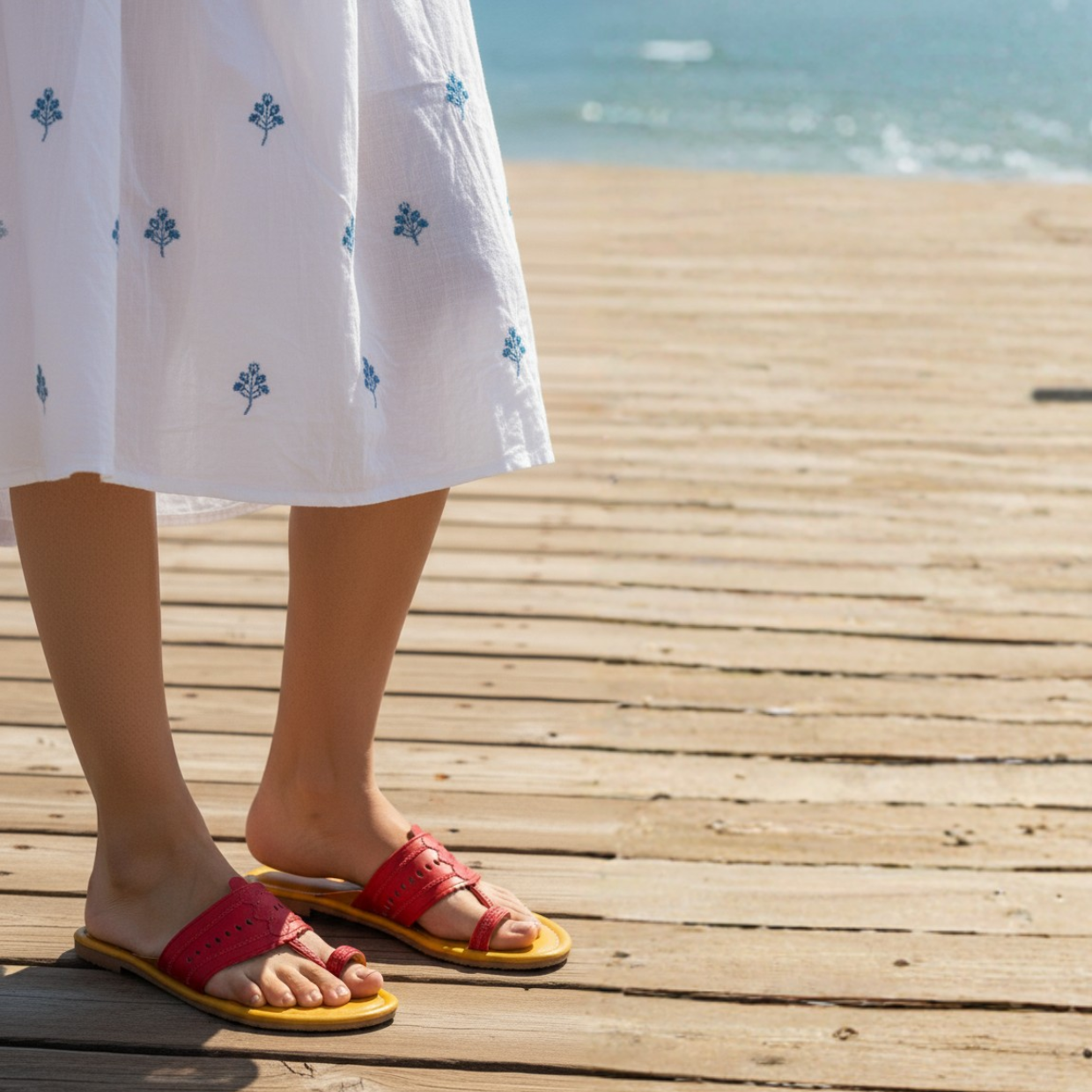 Women Kolhapuri | Diya Super Soft Kols by NIIRA| Stylish & Comfortable | Handmade by Local Artisans - Red and Orange