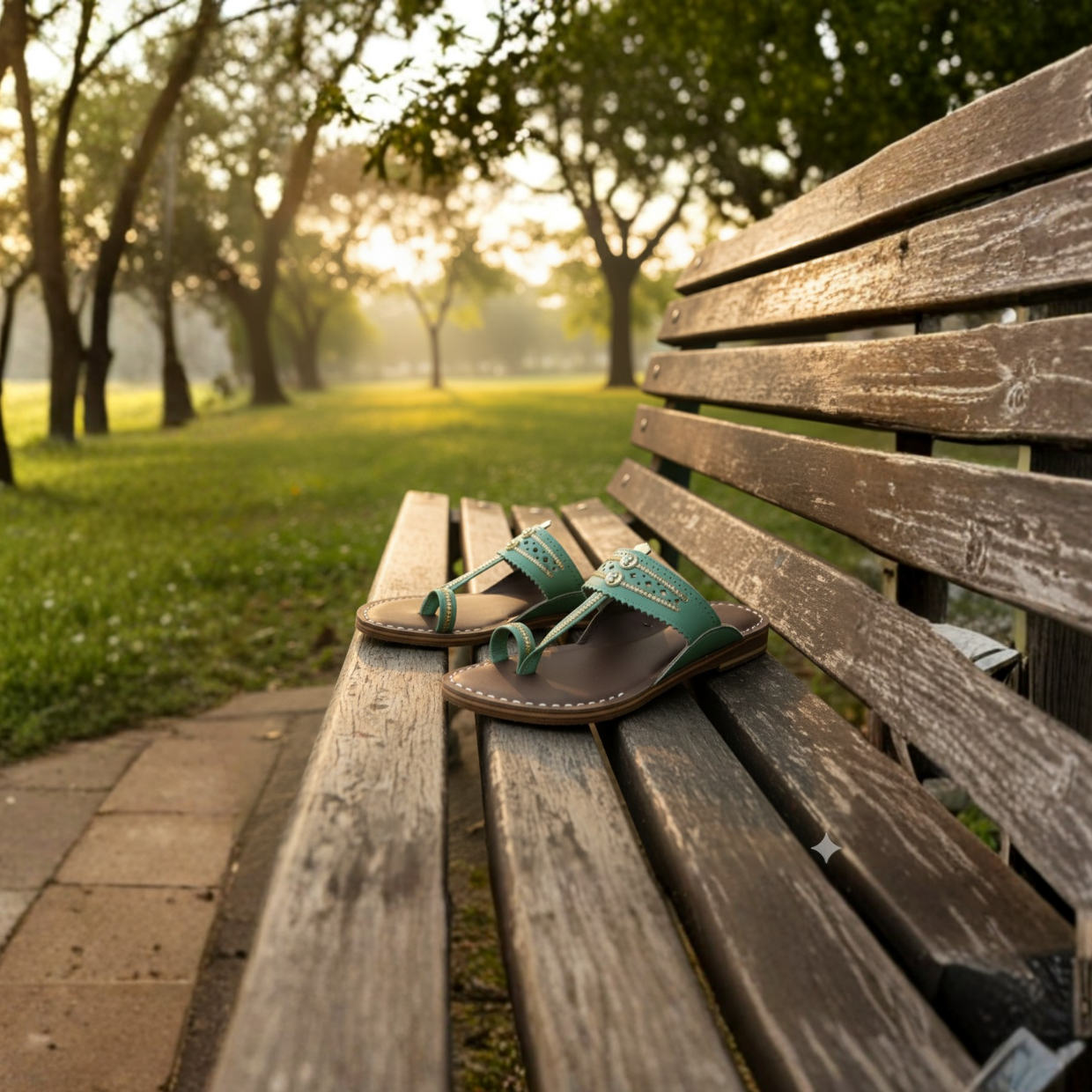 Women Kolhapuri | Soles Super Soft Kols by NIIRA| Stylish & Comfortable | Handmade by Local Artisans - Green