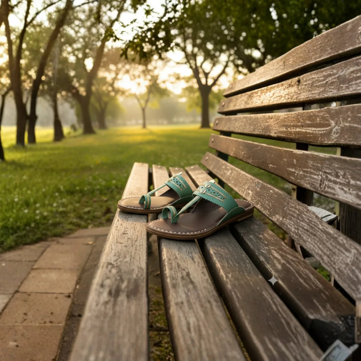 Women Kolhapuri | Soles Super Soft Kols by NIIRA| Stylish & Comfortable | Handmade by Local Artisans - Green