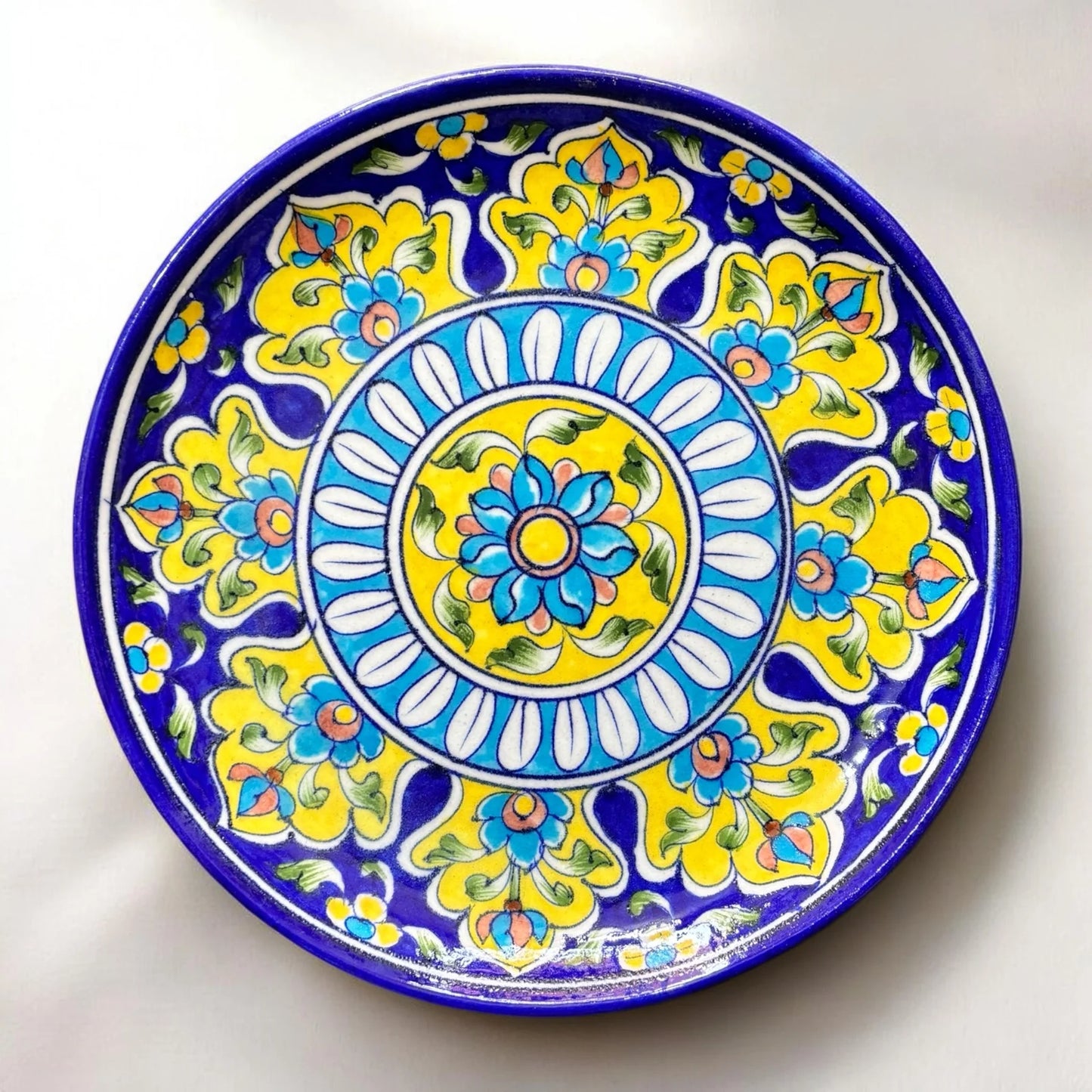 Blue Pottery Plate - 12 Inch