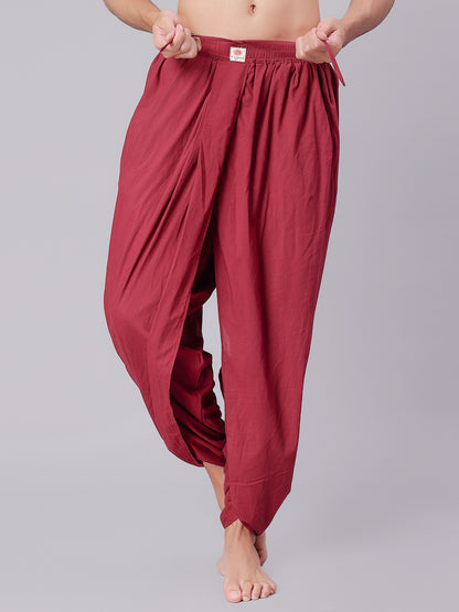 Dhoti Drapers for Men - Maroon