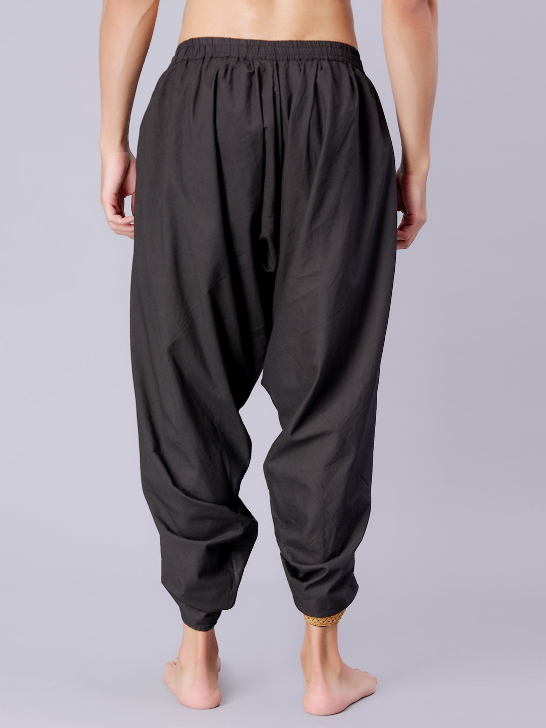Dhoti Drapers with Border for Men - Black