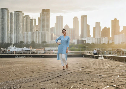 Women's Handwoven Khaadi Cotton Long Sleeve Shirt: Soft, Sustainable & Graceful
