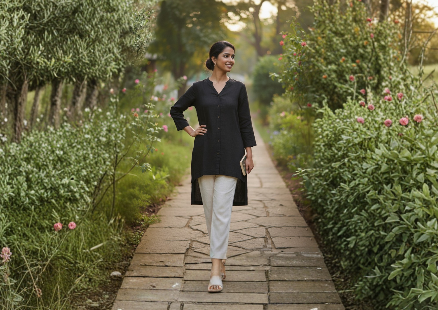 Women's Handwoven Khadi Cotton Long Sleeve Shirt: Soft, Sustainable & Graceful