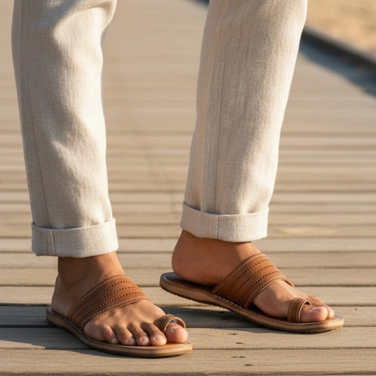 The Toe | Men | Leather Kolhapuri Chappal