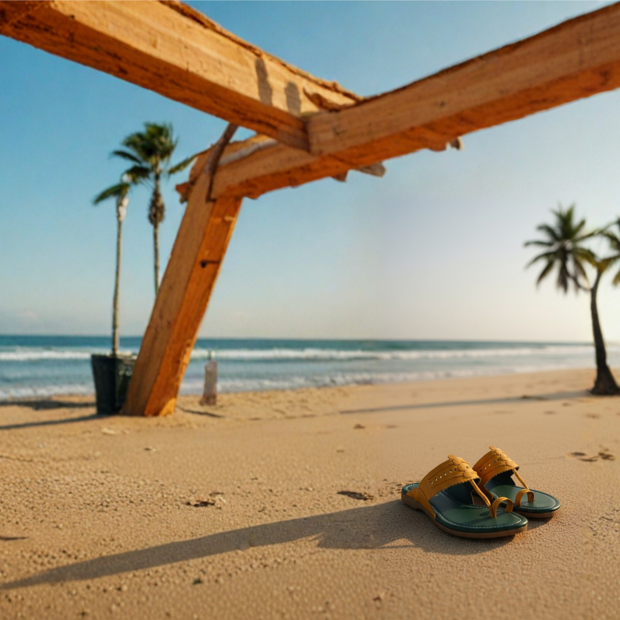 Women Kolhapuri | Africa Super Soft Kols by NIIRA| Stylish & Comfortable | Handmade by Local Artisans - Green and Orange