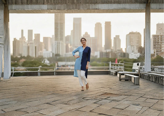 Women's Handwoven Khaadi Cotton Long Sleeve Shirt: Soft, Sustainable & Graceful