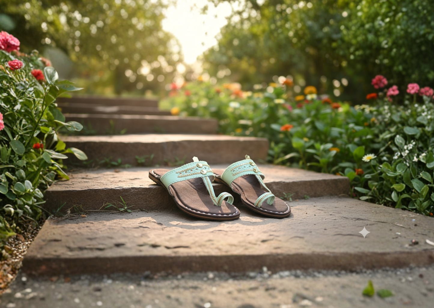 Women Kolhapuri | Soles Super Soft Kols by NIIRA| Stylish & Comfortable | Handmade by Local Artisans - Green
