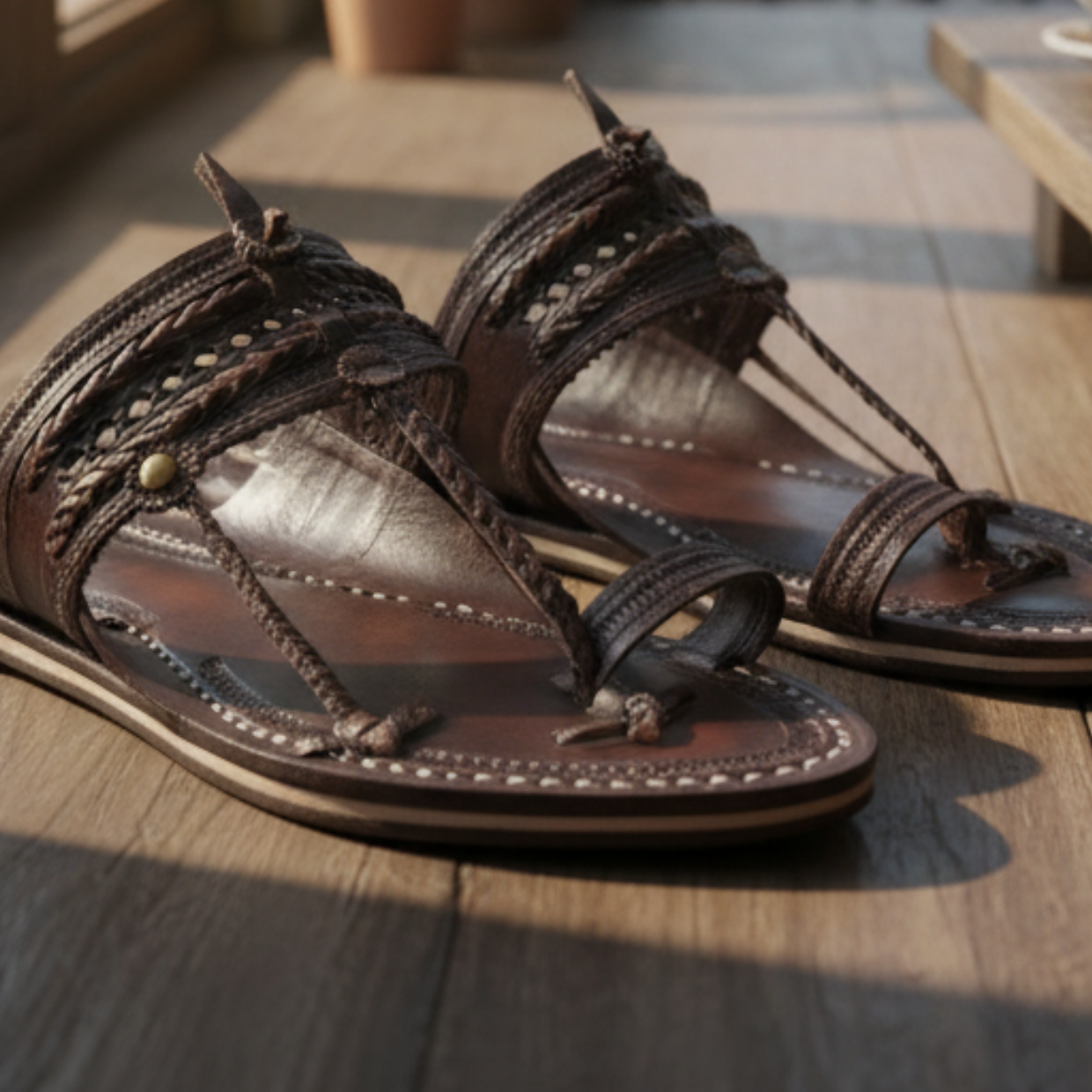 The Double Dark  | Leather Kolhapuri Chappal