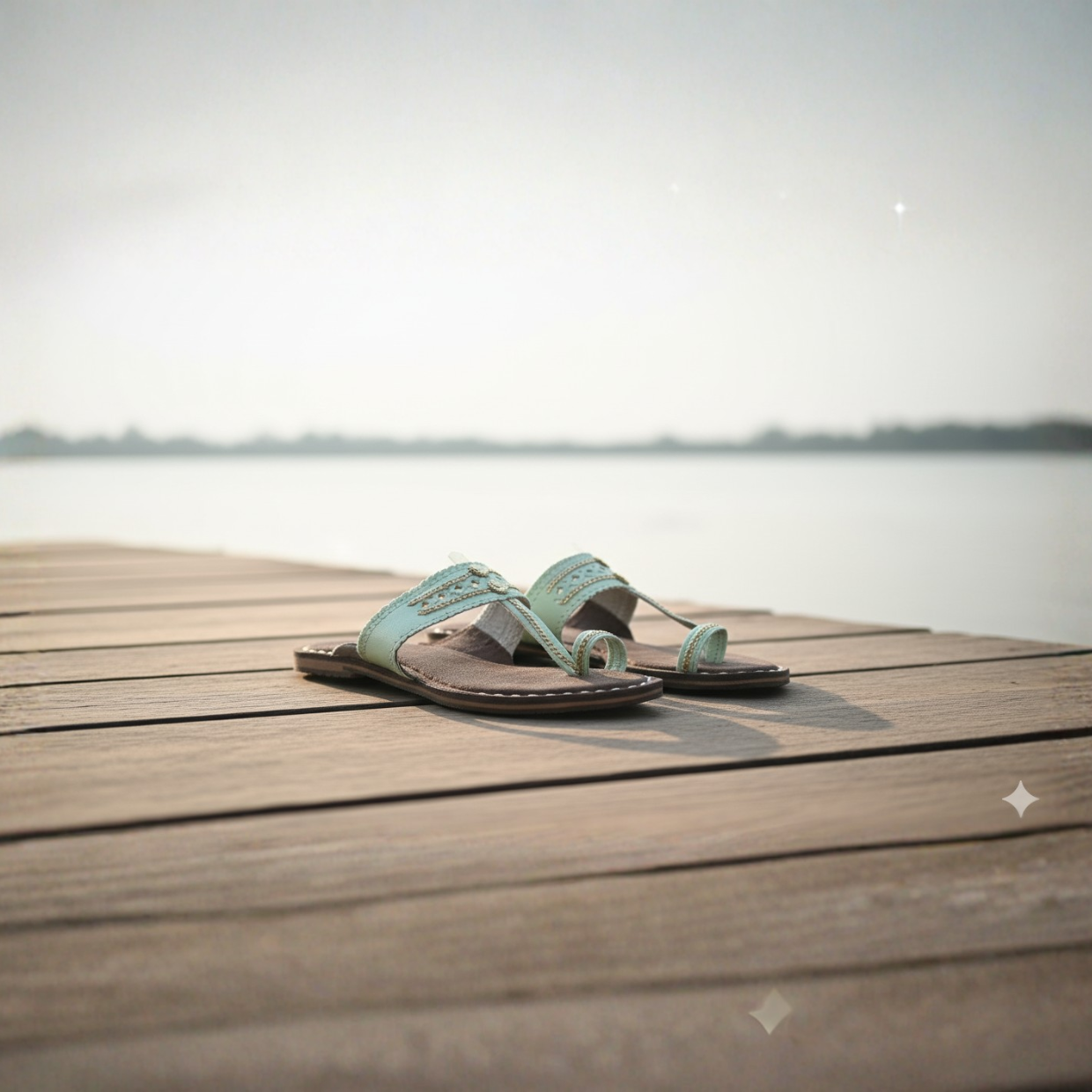 Women Kolhapuri | Soles Super Soft Kols by NIIRA| Stylish & Comfortable | Handmade by Local Artisans - Green