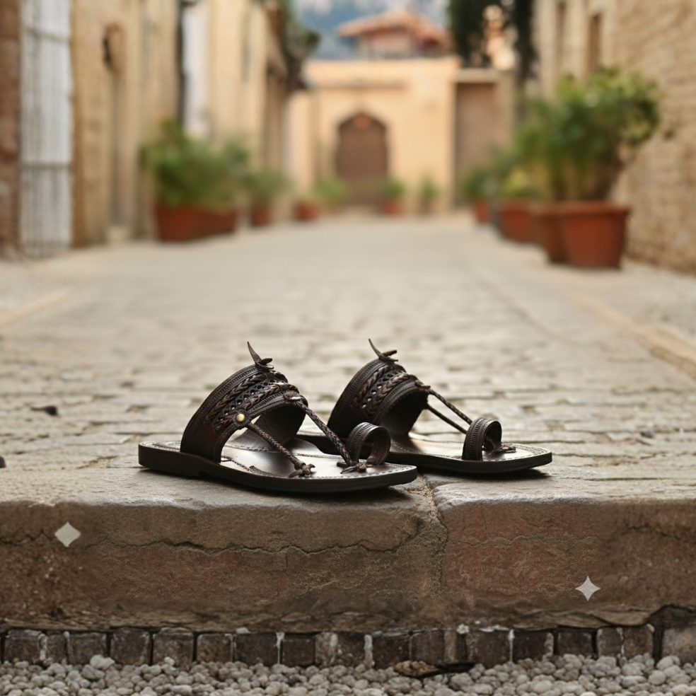 The Double Dark  | Leather Kolhapuri Chappal