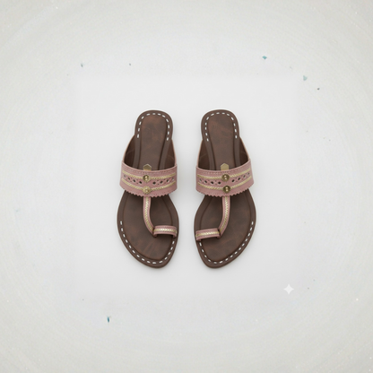 Women Kolhapuri | Soles Super Soft Kols by NIIRA| Stylish & Comfortable | Handmade by Local Artisans - Brown