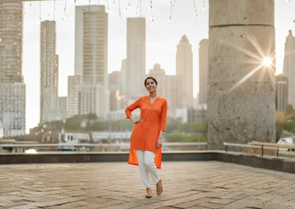 Women's Handwoven Khaadi Cotton Long Sleeve Shirt: Soft, Sustainable & Graceful